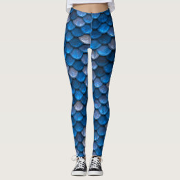 Legging Linda Escala de Sereia Azul Brilhante