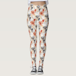 Legging Linda feminina Peach Blue e White Floral