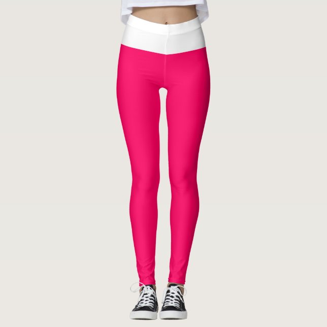Legging Linda framboesa e branco (Frente)