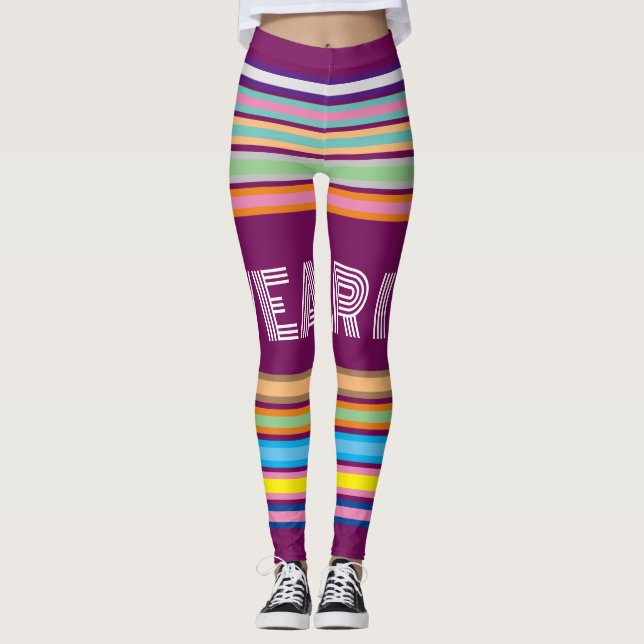 Legging Linda linhagem colorida de alta qualidade (Frente)