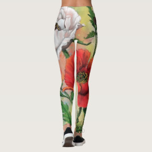 Legging Linda pintura de leguminosas brancas e brancas