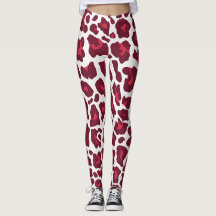 Linda Rosa vermelha Leopard Animal Patterno