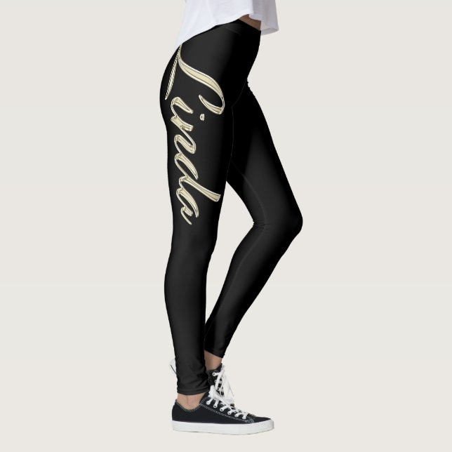 Legging Linda white gold Handwriting Hose (Direita)