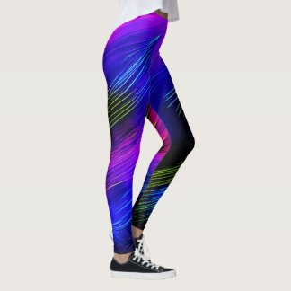 Legging Lindas cores escuras luzes brilhantes do neon