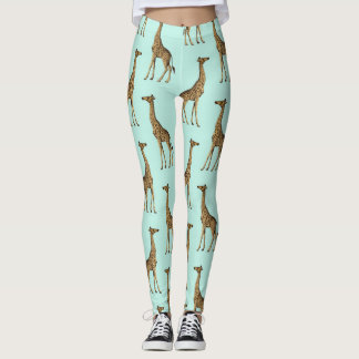 Legging Lindas Girafas Azuis e Douradas