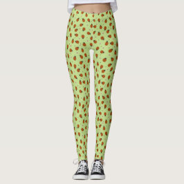 Legging Lindas joaninhas padrão de Páscoa em verde claro