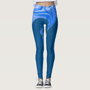 Legging Lindas ondas Abstrato pintando muralha