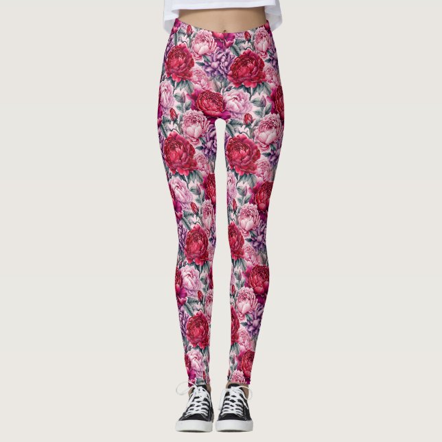 Legging Lindas Peônias (Frente)