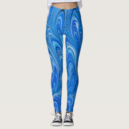 Legging Lindas Pernas de Mármore Líquido Azul