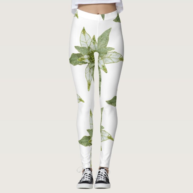 Legging Lindas poinsetos de Natal (Frente)