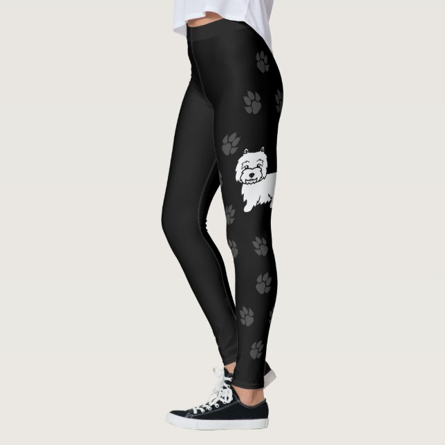 Legging Lindo Cachorro de Raça Westie de Desenho Animado c (Esquerda)