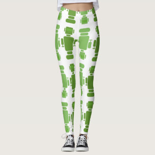Legging lindo e único robô design verde