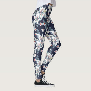 Legging Lindo padrão de flor elegante