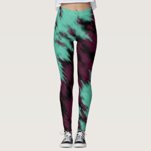 Legging Lindo Tie Dye Azul Rosa Escuro Padrão Abstrato