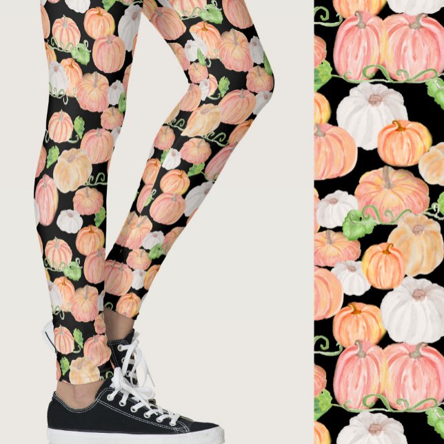 Legging Lindos abóboras laranja outono padrão sazonal (Criador carregado)