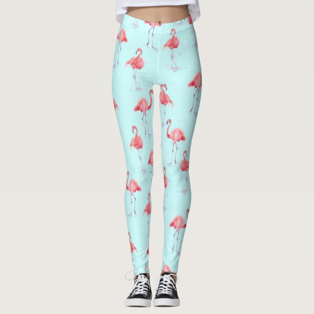 Legging Lindos flamingos cor-de-rosa (Frente)