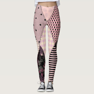 Legging Lingerie Têxtil: Padrão de Vintagem de Patchwork