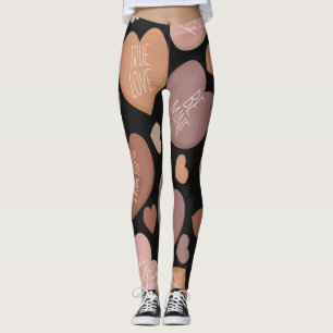 Legging Língua criativa de corações em padrão sem falhas