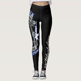 Legging Linha azul fina polícia do cão de guarda das