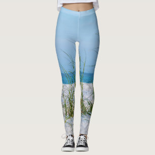Legging Linha De Aveia Marítima Na Areia Branca