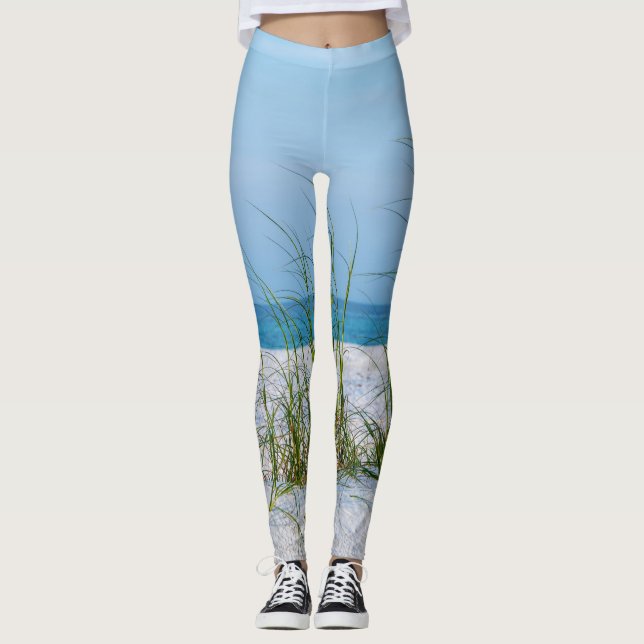 Legging Linha De Aveia Marítima Na Areia Branca (Frente)