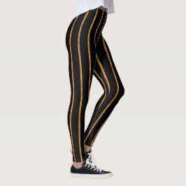 Legging linha dourada preto cósmico do teste padrão da