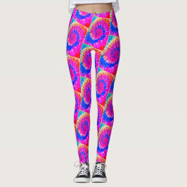 Legging Linha espiral de Ylw das caneleiras de TieDye