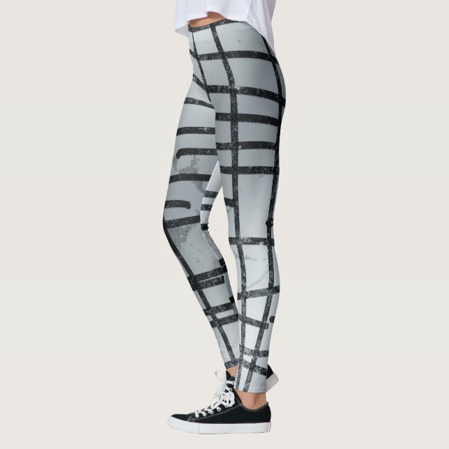 Legging Linhas Abstrato de prata (Esquerda)