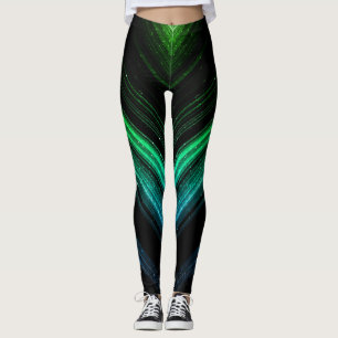 Legging Linhas aquáticas verdes de galáxias aquáticas com