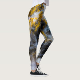 Legging Linhas brancas abstrato douradas, textura rochosa