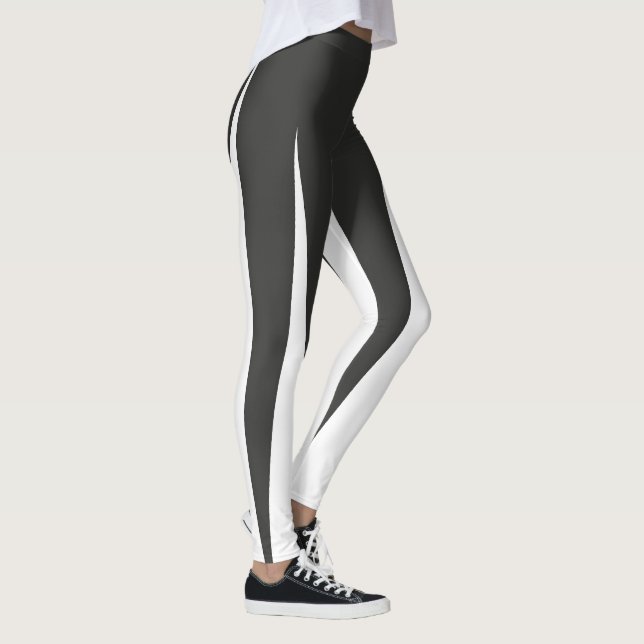Legging Linhas Brancas do Minimalismo de abstrato Art (Direita)