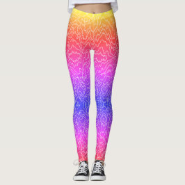 Legging Linhas brancas geométricas de curva em azul