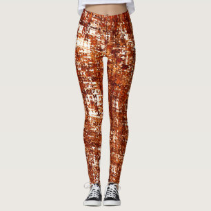 Legging Linhas cruzadas e entalhe de quadrados enferrujado