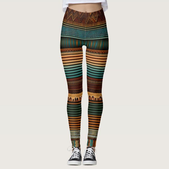 Legging Linhas de Boho Terrestre (Frente)