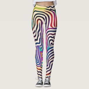 Legging Linhas de cores onduladas