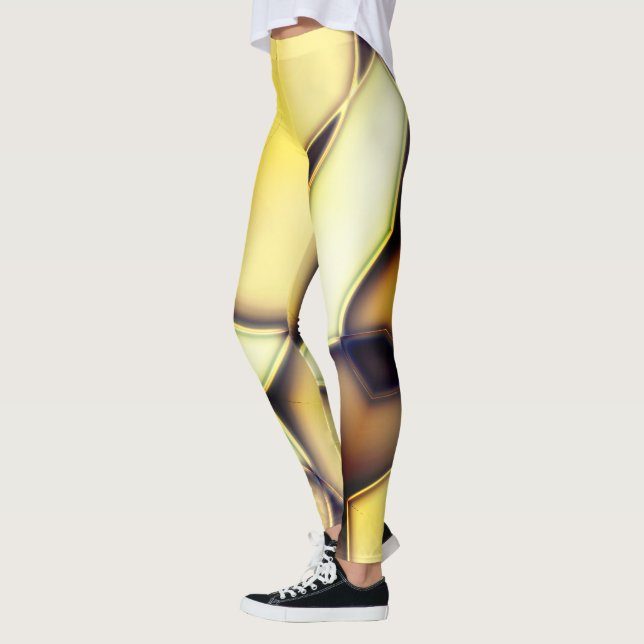 Legging Linhas de ouro lisas curvas sobre o bege queimado (Esquerda)