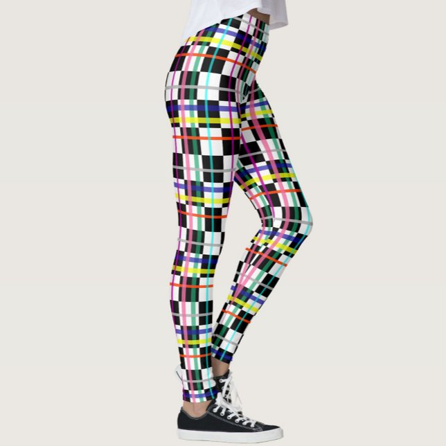 Legging Linhas de Xadrez multicoloridas verificadas Design (Criador carregado)