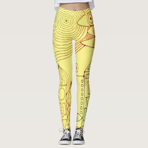 Legging Linhas Desenhadas à Mão por EDDArt - Venham juntos