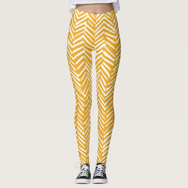 Legging Linhas desenhadas à mão, textura do hipster. (Frente)