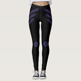 Legging Linhas Diagonais Modernas em Azul Indigo em Preto