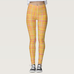 Legging Linhas finas Padrão verificado C09.cor-de-rosa em