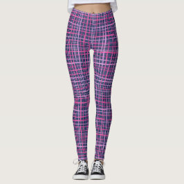 Legging Linhas finas Padrão verificado C09.pink no DBlue B