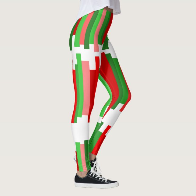 Legging Linhas intermitentes - Vermelho e Verde (Direita)