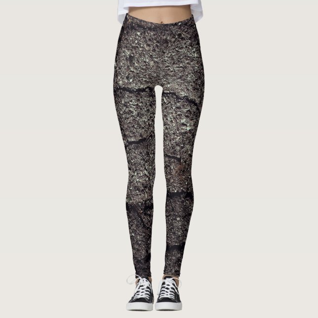 Legging Linhas legal de asfalto rachadas (Frente)