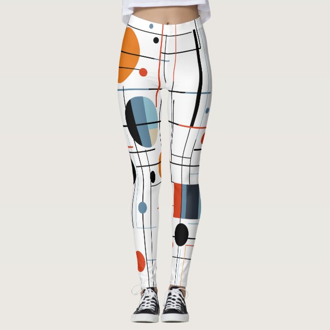Legging Linhas Modernas Minimalistas Geométricas Abstratas (Frente)