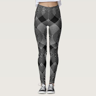 Legging Linhas Monocromáticas: Design Abstrato Texturado