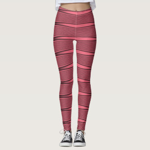 Legging Linhas onduladas cor-de-rosa e pretas