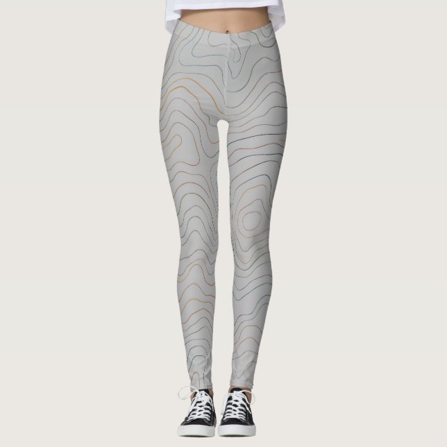Legging Linhas Suaves de Elevação – Base Branca (Frente)