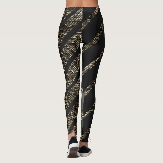 Legging Linhas Texturizadas de Bronze Diagonal (Verso)
