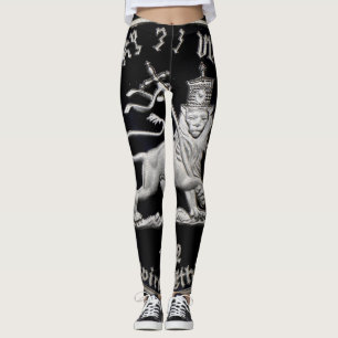 Legging Lion of Judah Ir - Rasta Silver Power yoga -